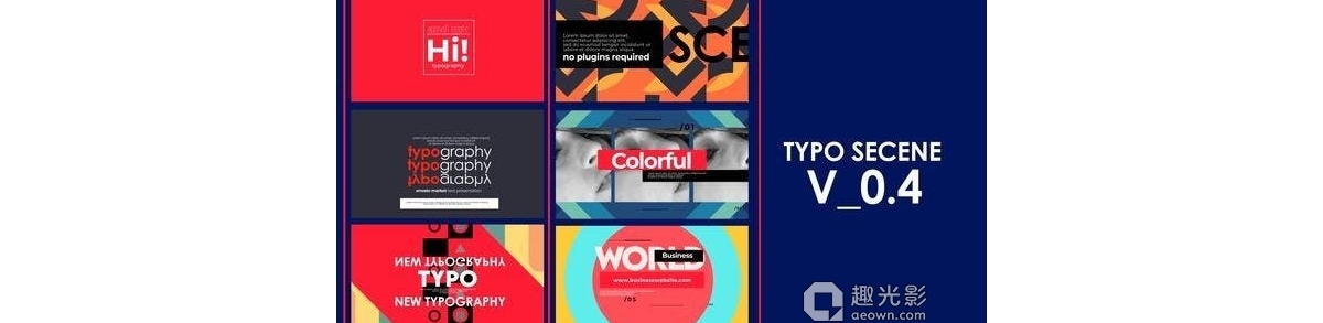 6组图形动画背景排版标题效果宣传-PR模板 Titles Typography 4