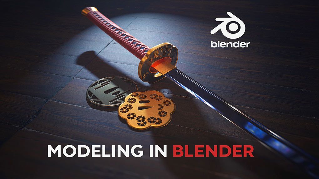 Blender日本武士刀实例建模制作视频教程 Modeling in BlenderBlender,Blender教程 - 趣光影 www.aeown.com