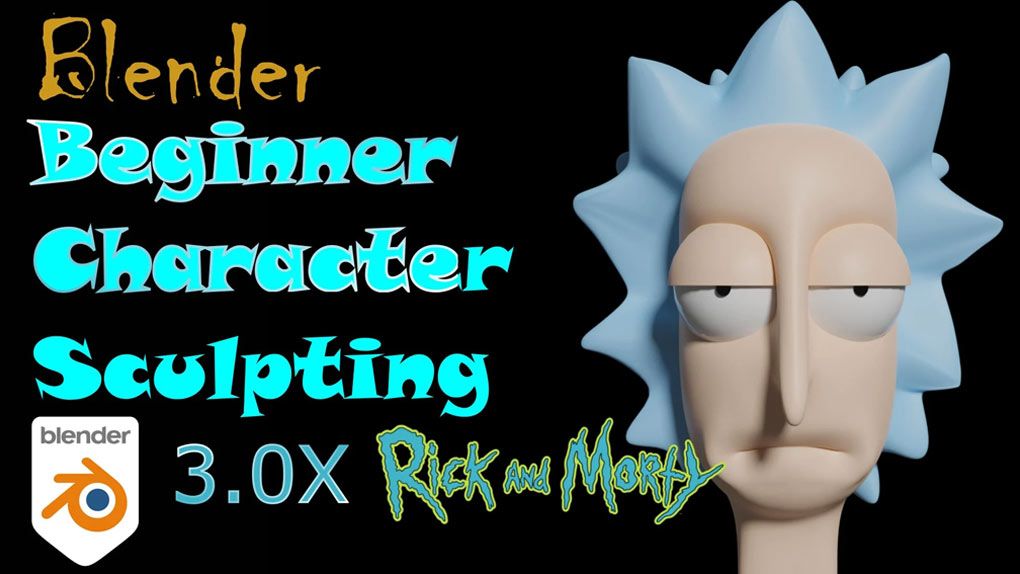 Blender《瑞克和莫蒂》动画角色建模制作视频教程 Blender Beginner Character Sculpting Quick and Easy: Rick, Morty, and Jerry - 趣光影 www.aeown.com