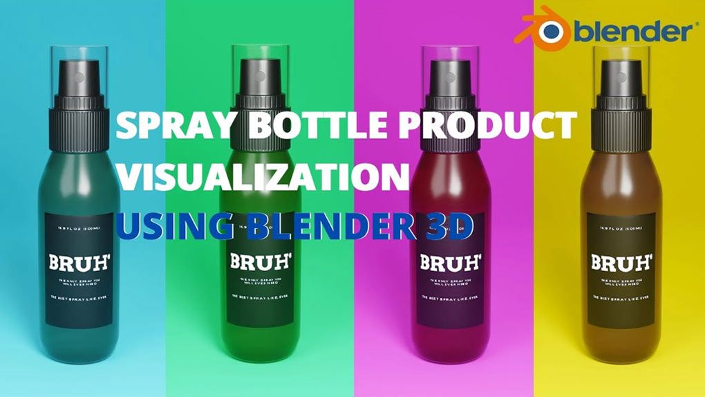 Blender 3D喷雾瓶产品可视化实例制作视频教程 中文字幕 Blender 3D Spray bottle Product VisualizationBlender,Blender教程 - 趣光影 www.aeown.com