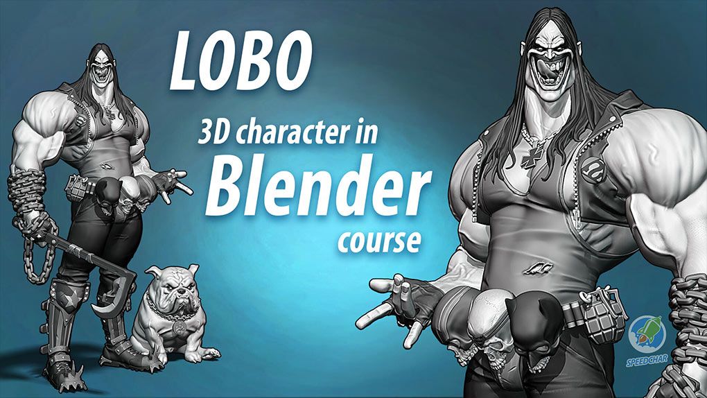 Blender暴狼罗伯DC动漫反英雄角色完整制作视频教程 中文字幕 Lobo - 3D character in Blender courseBlender,Blender教程,从0开始学Blender - 趣光影 www.aeown.com