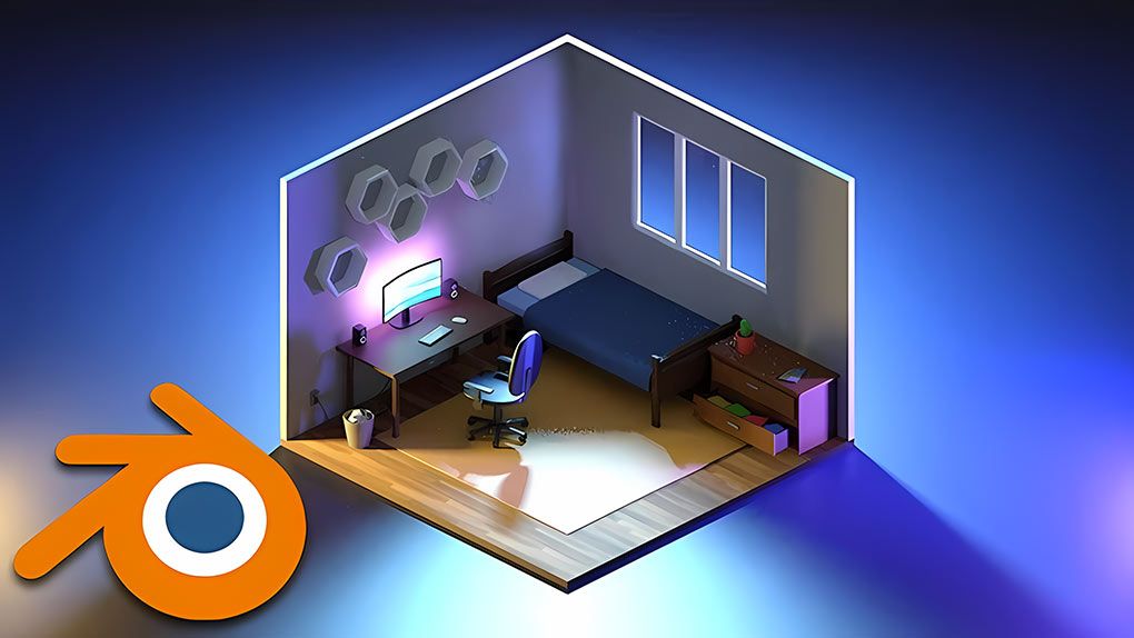 Blender 3.3中低多边形室内建模设计技术视频教程 Model your Low Poly Room in Blender 3. 3Blender,Blender教程,从0开始学Blender - 趣光影 www.aeown.com