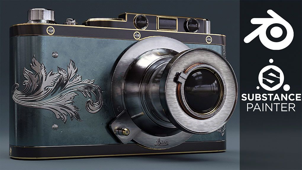 Blender和Substance Painter复古相机完整制作流程视频教程 Create a Vintage Camera Prop in Blender and Substance PainterBlender,Blender教程,从0开始学Blender - 趣光影 www.aeown.com