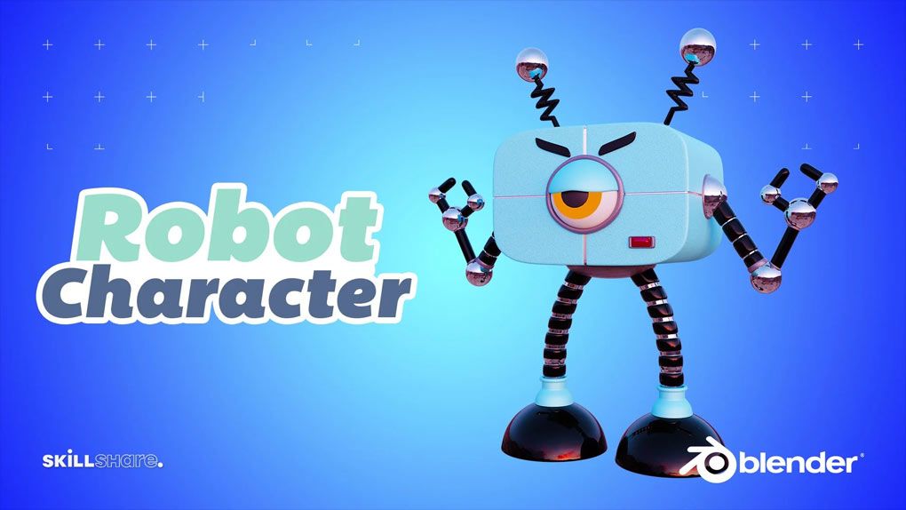 Blender超萌机器人角色建模制作视频教程 Create A Robot Character With BlenderBlender,Blender教程,从0开始学Blender - 趣光影 www.aeown.com