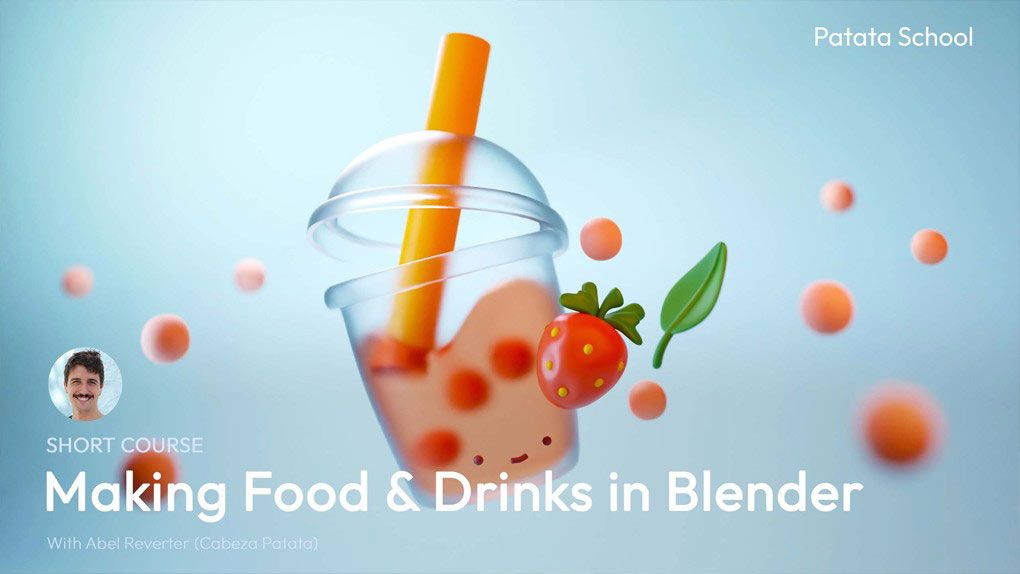 Blender食物和饮料实例制作工作流程视频教程 Making Food &amp; Drinks in BlenderBlender,Blender教程,从0开始学Blender - 趣光影 www.aeown.com