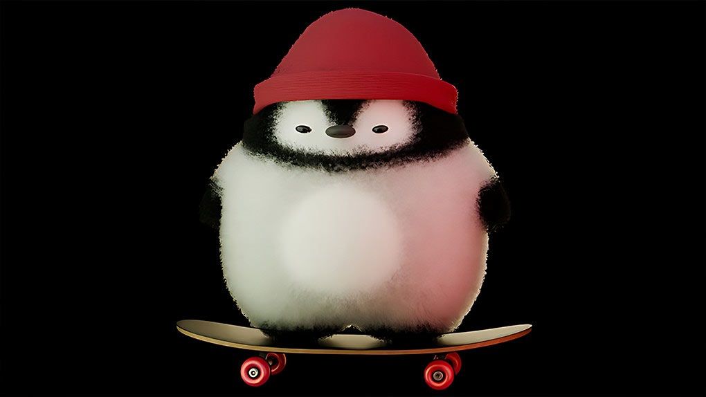 Blender可爱滑板企鹅完整实例制作流程视频教程 Introduction in Blender 4: Chubby Penguin on SkateBlender,Blender教程,从0开始学Blender - 趣光影 www.aeown.com