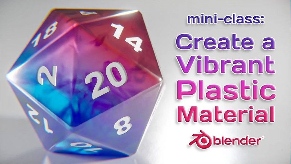 Blender鲜艳颜色20面塑料树脂材质骰子实例制作视频教程 Mini-Class: Create a Vibrant Plastic Material in Blender 3DBlender,Blender教程,从0开始学Blender - 趣光影 www.aeown.com