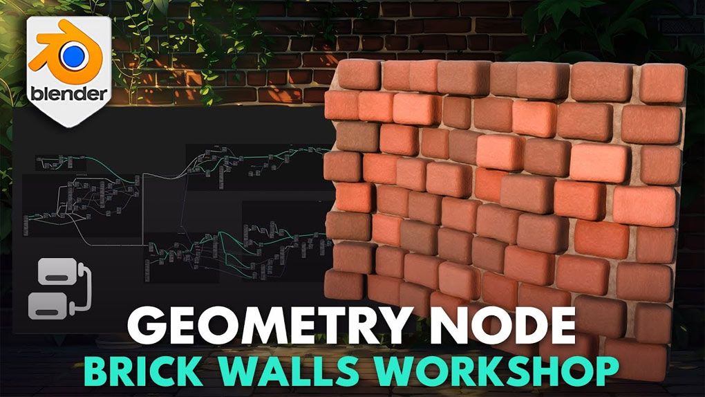 Blender几何节点逼真砖墙制作流程视频教程 Blender Basics Geometry Node Brick Walls WorkshopBlender,Blender教程,从0开始学Blender - 趣光影 www.aeown.com