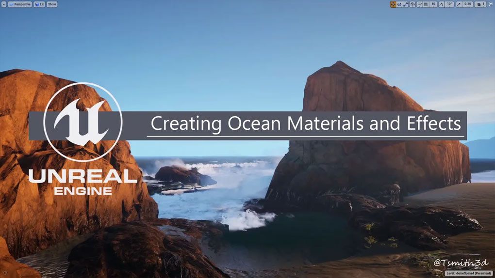 UE4真实海洋游戏环境场景实例制作视频教程 Creating a Realistic Ocean in UE4 by Tyler SmithUE4,UE5,UE5教程,Unreal Engine,游戏开发 - 趣光影 www.aeown.com