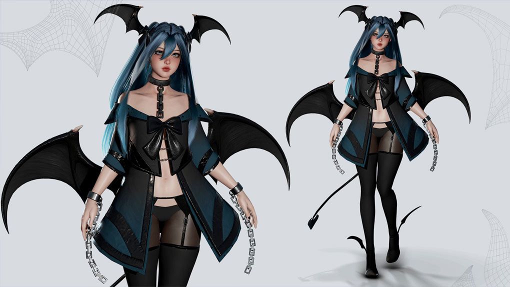 可爱魅魔露西亚角色Unreal Engine游戏素材 Succubus LuciaUE5资源,UE游戏素材,虚幻引擎5,unreal资源,unreal游戏素材 - 趣光影 www.aeown.com