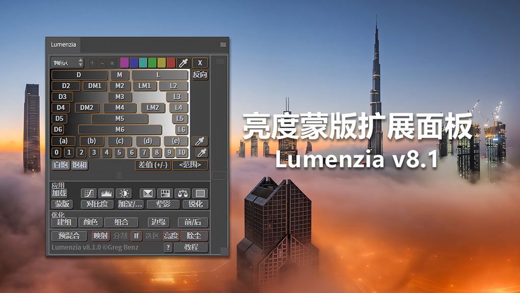 PS亮度蒙版扩展面板插件 Lumenzia V8.1汉化版PS插件,PS汉化插件,PS滤镜,PS亮度蒙版 - 趣光影 www.aeown.com