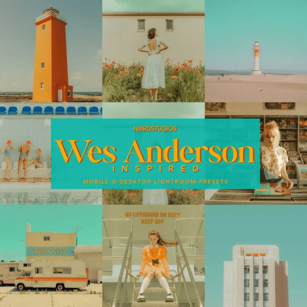 韦斯·安德森复古唯美电影调色LR预设 Wes Anderson – Presets Pack电影胶片lr预设,复古胶片lr预设,Wes Anderson - 趣光影 www.aeown.com