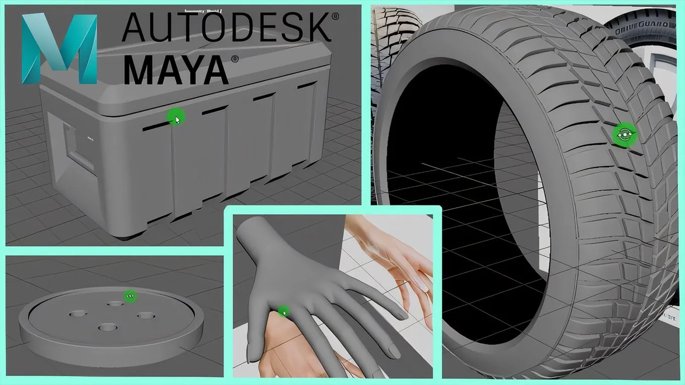 Maya 3D建模初学者入门实例训练视频教程 3D Modeling in Maya for Beginners - 趣光影 www.aeown.com