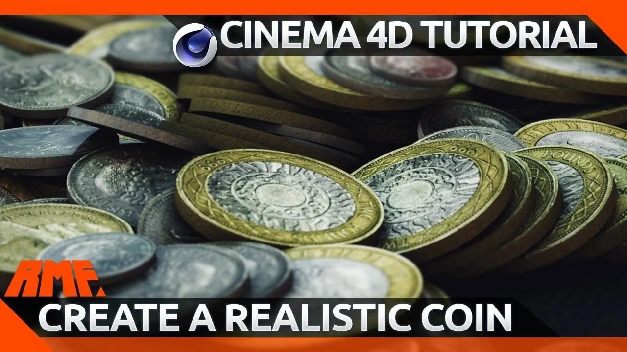 C4D硬币建模材质制作视频教程 How to create a realistic looking coin - 趣光影 www.aeown.com