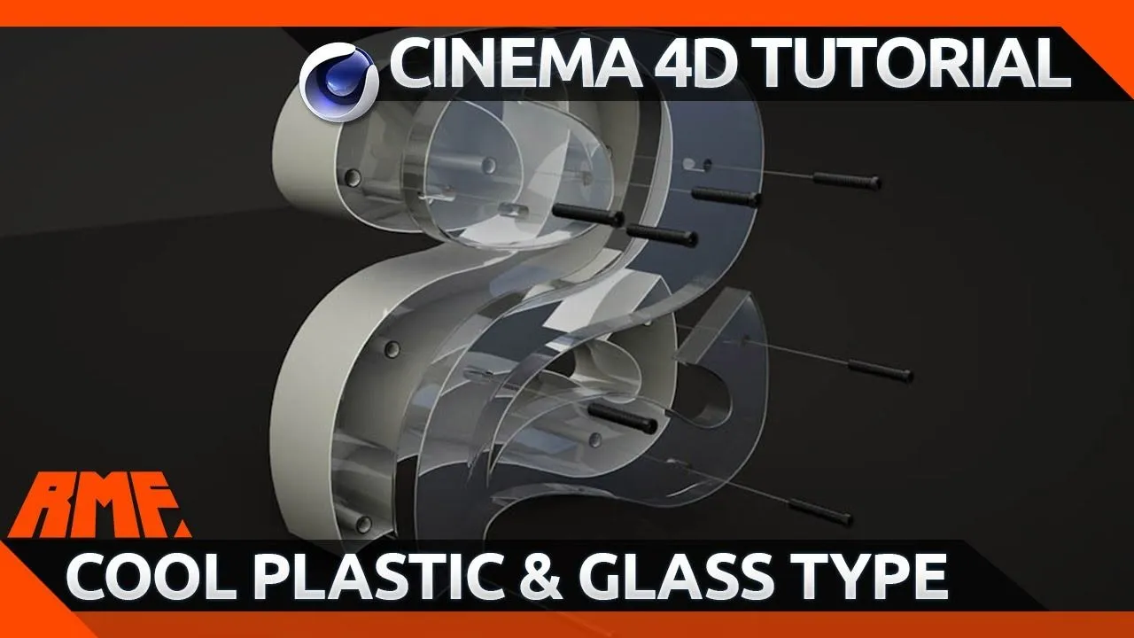 C4D很酷的塑料和玻璃模型制作视频教程 Create a cool looking Plastic and Glass Type Cinema 4D Tutorial - 趣光影 www.aeown.com