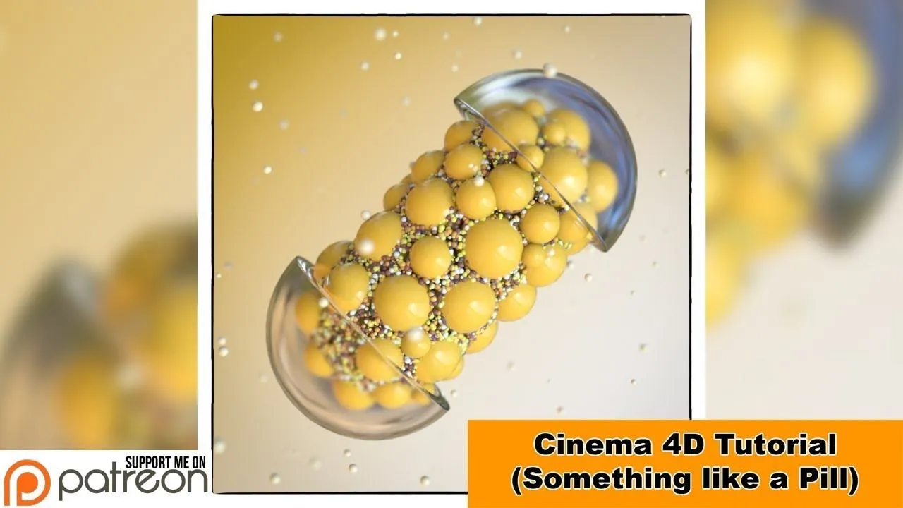 C4D胶囊模型材质制作视频教程 Something like a Pill Cinema 4D Tutorial - 趣光影 www.aeown.com