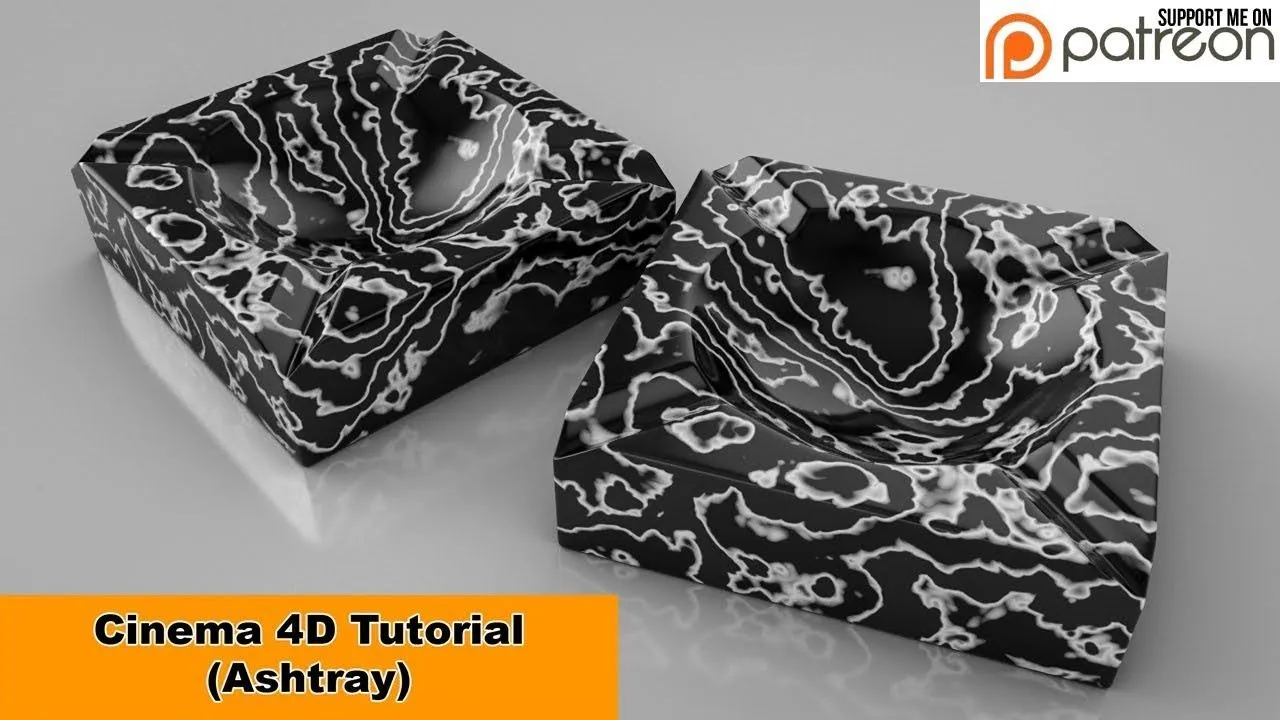 C4D大理石烟灰缸建模渲染视频教程 Model an ashtray Cinema 4D Tutorial - 趣光影 www.aeown.com