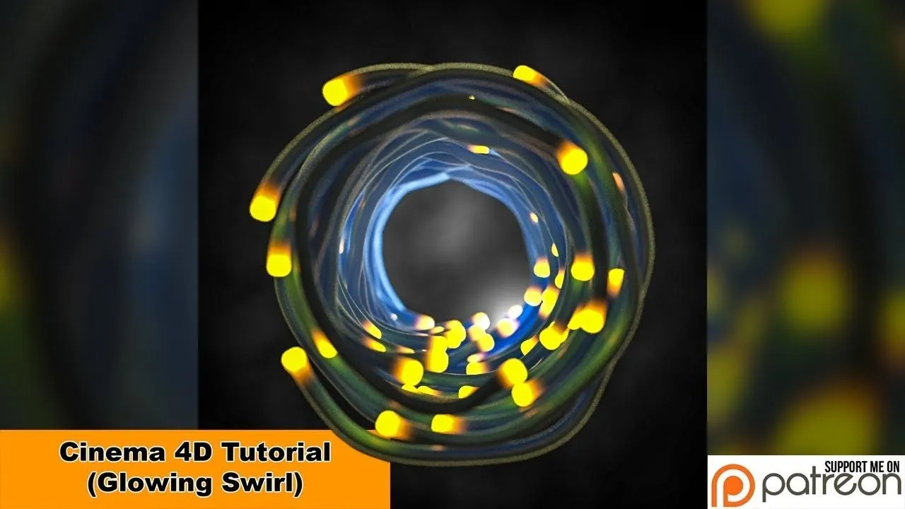 C4D发光的漩涡制作视频教程 Glowing Swirl Cinema 4D Tutorial - 趣光影 www.aeown.com