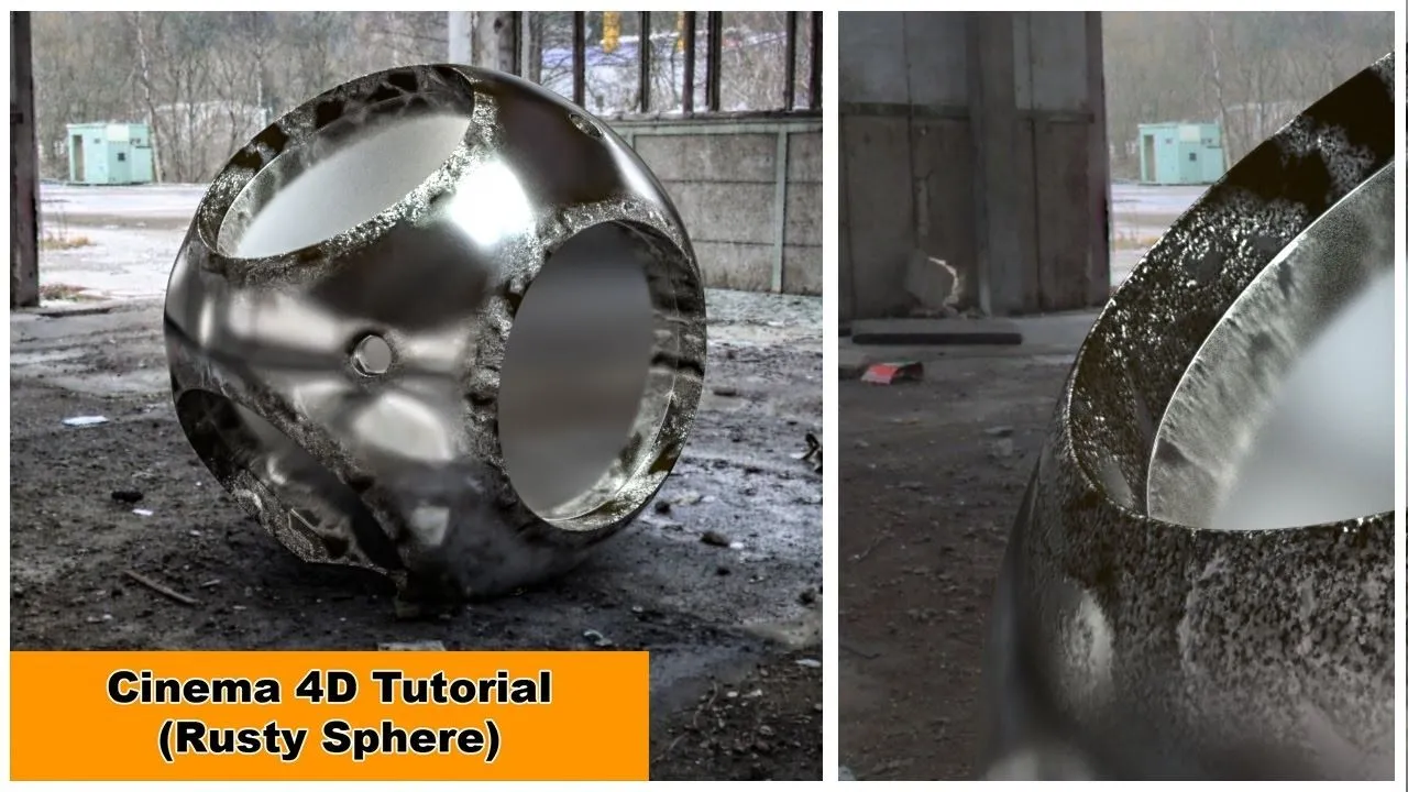 C4D生锈的球面建模材质渲染视频教程 Rusty Sphere Cinema 4D Tutorial - 趣光影 www.aeown.com