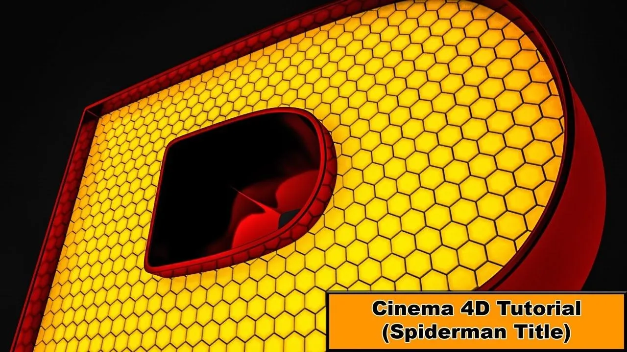 C4D蜘蛛侠纹理文字建模材质渲染视频教程 Spiderman Title Cinema 4D Tutorial - 趣光影 www.aeown.com