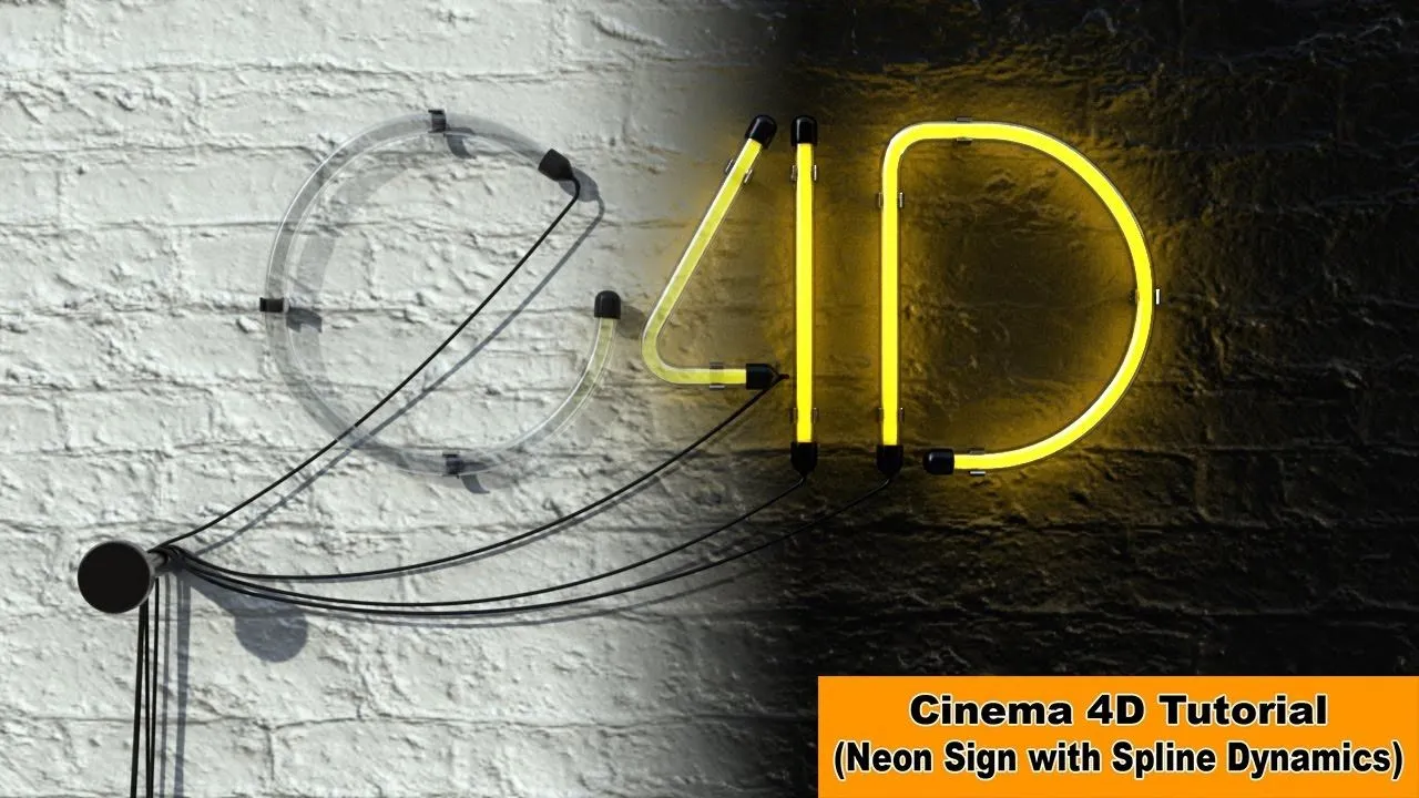 C4D创建霓虹灯牌建模材质渲染视频教程 Create a Neon Sign Cinema 4D TutorialC4D入门,C4D基础教程,C4D教程,C4D自学课程,Cinema 4D - 趣光影 www.aeown.com