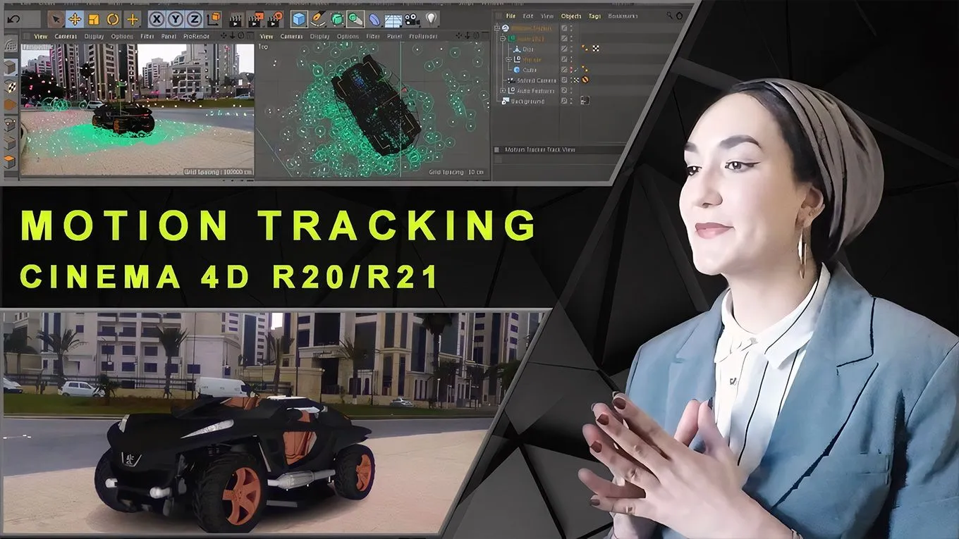 C4D真实场景与模型跟踪特效合成技术视频教程 Motion Tracking in Cinema 4D (R20/ R21): Bring Your 3D Objects To Life - 趣光影 www.aeown.com