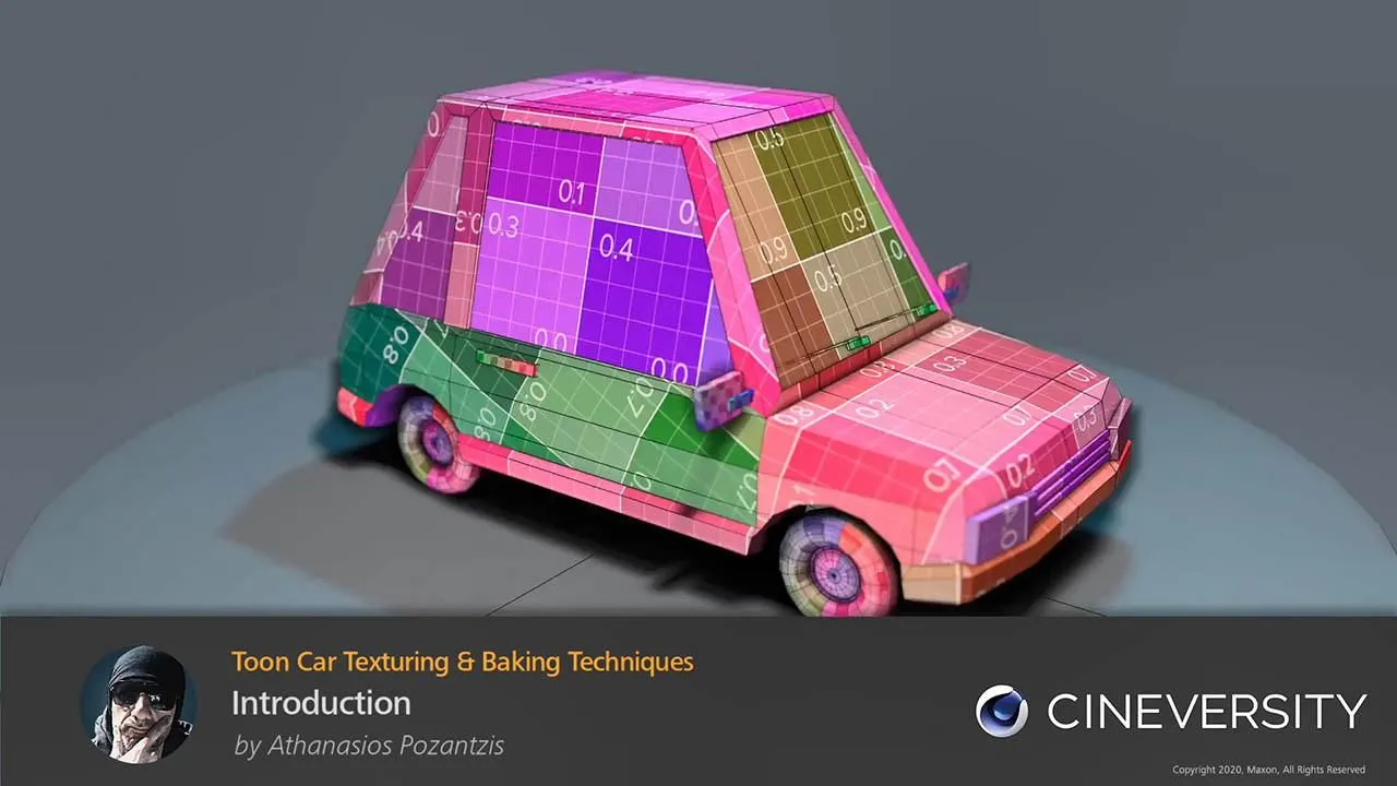 C4D中TOON汽车纹理3D模型拆分训练视频教程 - 趣光影 www.aeown.com