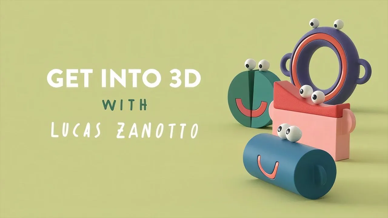 C4D创建可爱模型循环动画处理视频教程 MOTION DESIGN SCHOOL – GET INTO 3D WITH LUCAS ZANOTTO - 趣光影 www.aeown.com