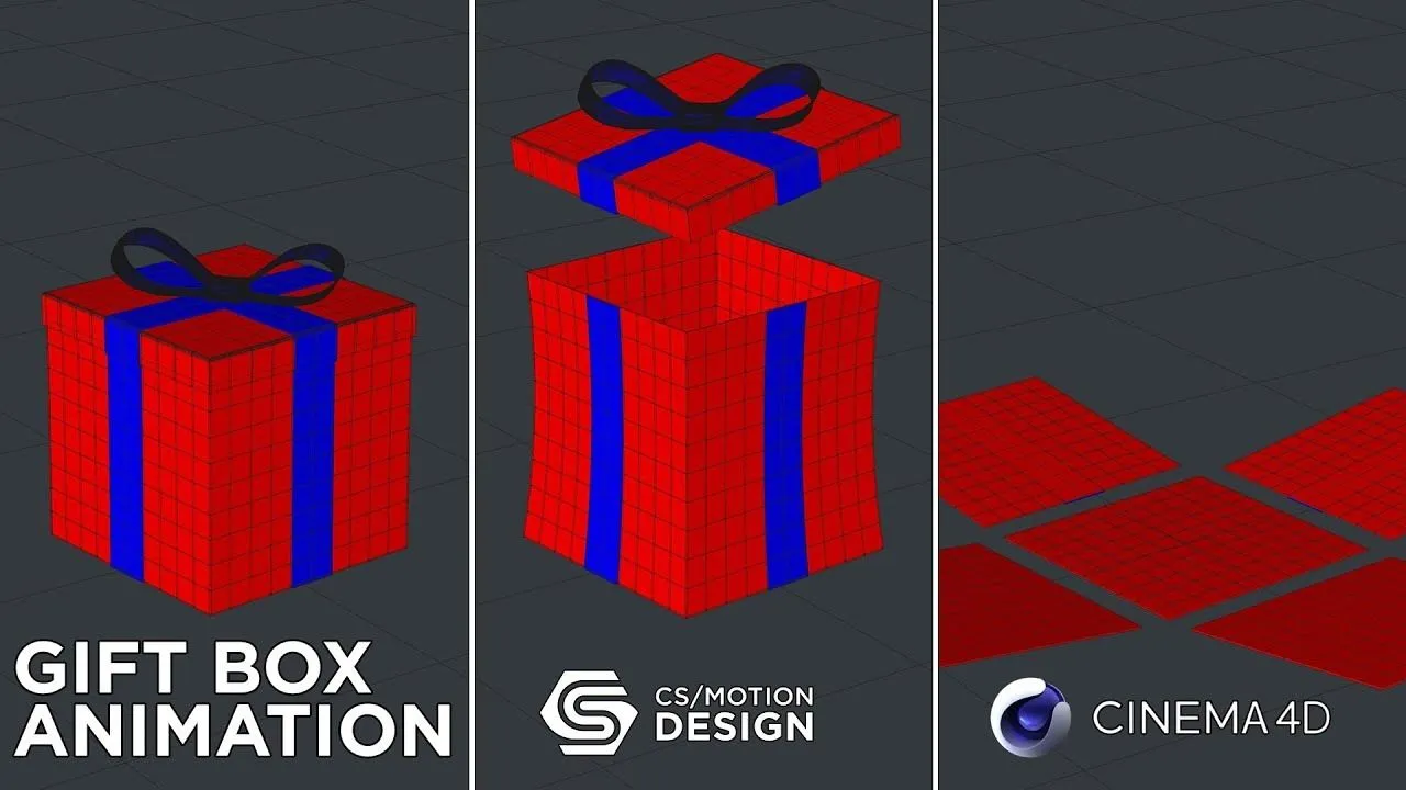 C4D礼品盒建模与动画实例制作视频教程 How To Model And Animate A Gift Box In Cinema 4DC4D入门,C4D基础教程,C4D教程,C4D自学课程,Cinema 4D教程 - 趣光影 www.aeown.com