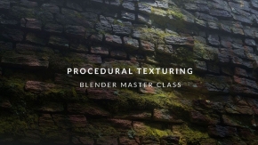 Blender逼真苔藓墙程序化纹理制作工作流程视频教程 中文字幕 Procedural Texturing: Blender Master Class