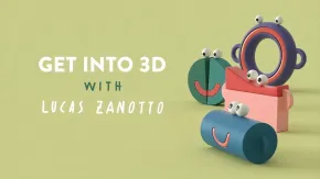 C4D创建可爱模型循环动画处理视频教程 MOTION DESIGN SCHOOL – GET INTO 3D WITH LUCAS ZANOTTO