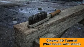 C4D破旧铁丝毛刷建模材质渲染视频教程 Wire Brush with stand Cinema 4D Tutorial