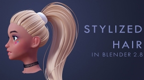 Blender头发马尾辫发型实例制作视频教程 Modeling Stylized Hair in Blender