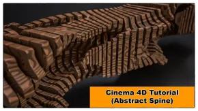 C4D木制脊柱建模材质渲染视频教程 Abstract Spine Cinema 4D Tutorial