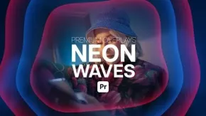 霓虹灯液体波浪效果艺术感分形动画高级叠加元素-PR模板 Premium Overlays Neon Waves for Premiere Pro