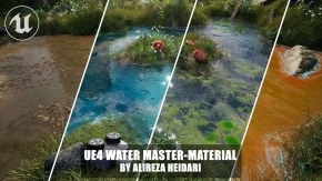 可定制水滴水体表现材质Unreal Engine游戏素材资源 UE4 Customizable Water Master-Material