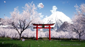 樱花树富士山环境场景Unreal Engine游戏素材 CHERRY TREE - SAKURA