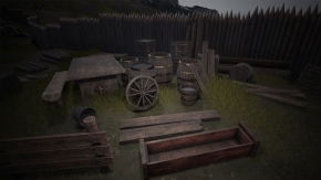 中世纪系列村庄木质道具Unreal Engine游戏素材资源 Medieval Series: Village Wooden Props