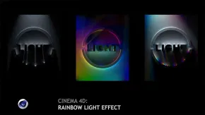 C4D彩虹灯光特效实例制作训练视频教程 Cinema 4D: Rainbow Light Effect Splitting