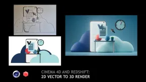 C4D与Redshift从2D草图到3D渲染技术视频教程