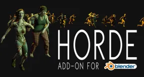 Blender插件-自定义集群人群系统生成Horde Add-On: Crowd System Tools