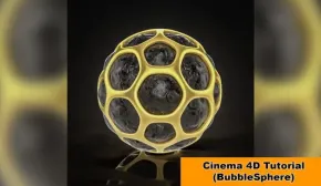 C4D镂空创意球建模材质渲染视频教程 BubbleSphere Cinema 4D Tutorial