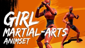 66组女孩武术格斗打斗角色动画Unreal游戏素材 Girl Martial Arts AnimSet