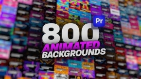 800种可循环响应式设计色彩鲜艳的动画背景元素包-PR模板 Animated Backgrounds Pack For Premiere Pro