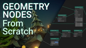 Blender几何节点基础核心技术训练视频教程 中英双语 BlenderStudio – Geometry Nodes from Scratch